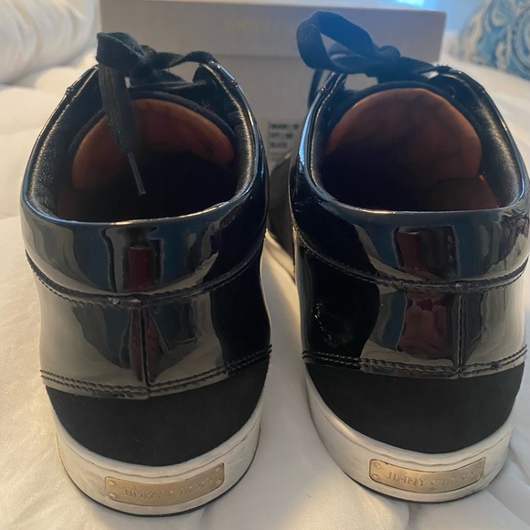 Jimmy Choo Black Suede and Patent Leather Miami sneakers - Picture 2 of 9